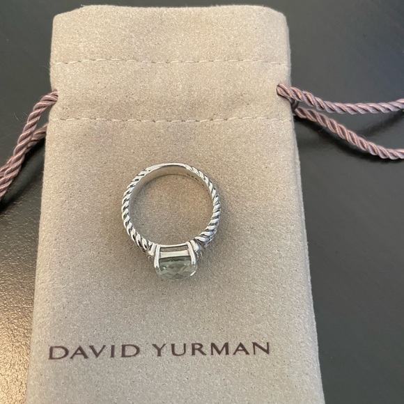 David Yurman Petite Wheaton Ring with Prasiolite and Pave Diamonds - Picture 5 of 6